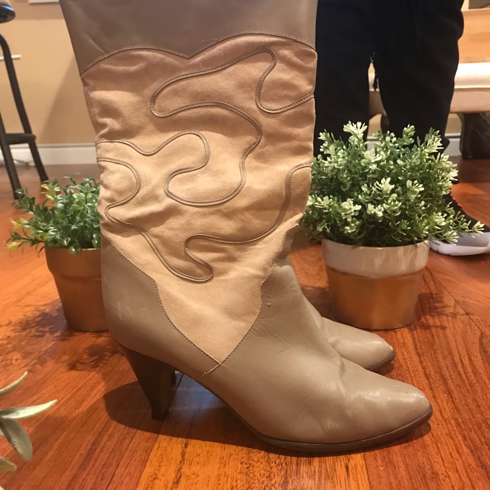 80s Vintage Beige Boot